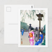 Scenery with Women in a Kimono, Hiroshi Yoshida Briefkaart (Voorkant / Achterkant)