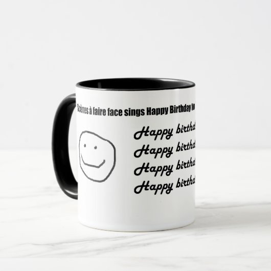 Scènes à faire face zingt Happy Birthday.. Mok (Voorkant links)