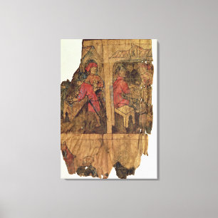 Scènes of banking operations, pagina van een hand canvas afdruk