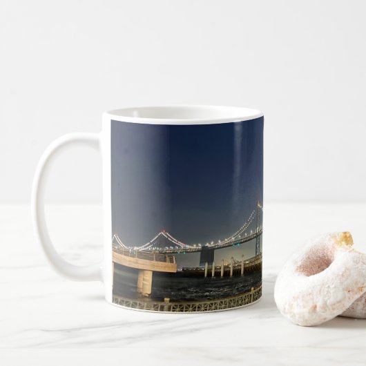 Scenes of San Francisco Bay Bridge Coffee Mug Koffiemok (Met donut)