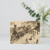 Scènes op de Pacific Railroad van de Unie Sepia Briefkaart (Staand voorkant)