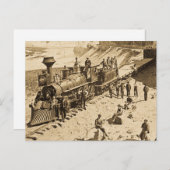 Scènes op de Pacific Railroad van de Unie Sepia Briefkaart (Voorkant / Achterkant)