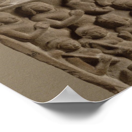 Scenes uit Boeddha's leven, Sarnath, Uttar Pradesh Poster (Hoek)