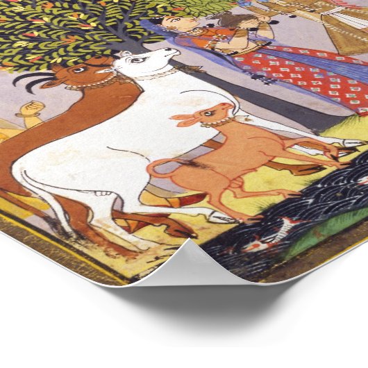 Scènes uit de kindertijd van Krishna Poster (Hoek)