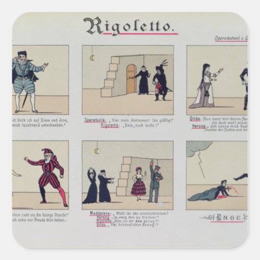 Scènes uit de opera "Rigoletto" Vierkante Sticker (Voorkant)