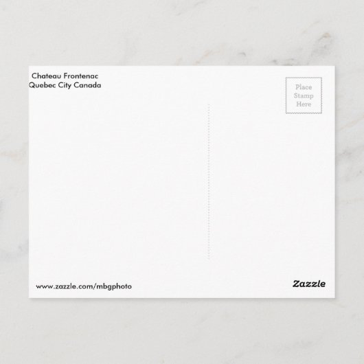 Scènes uit Quebec City Briefkaart (Achterkant)