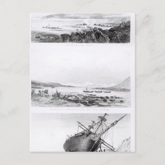 Scènes van de "Beagle" die worden gerepareerd Briefkaart (Voorkant)