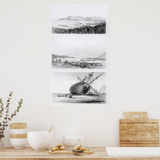 Scènes van de "Beagle" die worden gerepareerd Poster (Keuken)