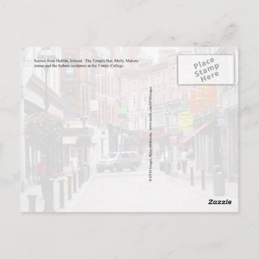 Scènes van Dublin, Ierland Briefkaart (Achterkant)