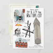 Scènes van het Briefkaart van 23e en 5e Ave New Yo (Voorkant / Achterkant)