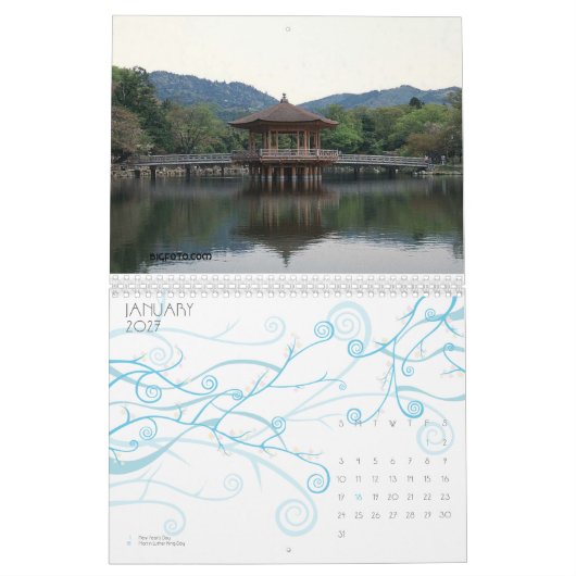 Scènes van Japan, kalender voor 12 maanden (Jan 2027)