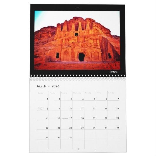 Scènes van Jordanië Kalender (Mar 2026)