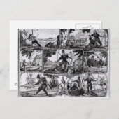 Scenes van 'Robinson Crusoe' van Daniel Defoe Briefkaart (Voorkant / Achterkant)
