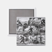 Scenes van 'Robinson Crusoe' van Daniel Defoe Magneet (Voorkant / Achterkant)