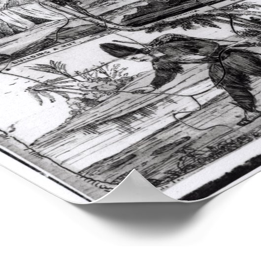 Scenes van 'Robinson Crusoe' van Daniel Defoe Poster (Hoek)