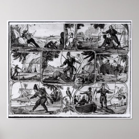 Scenes van 'Robinson Crusoe' van Daniel Defoe Poster (Voorkant)