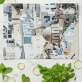 Scenes van Santorini Kitchen Towel Theedoek (Gevouwen)