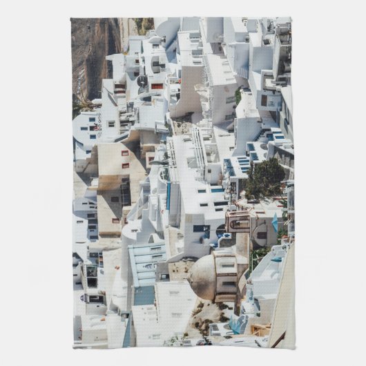 Scenes van Santorini Kitchen Towel Theedoek (Verticaal)