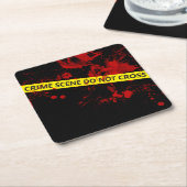 Scènetape politie misdaad kartonnen onderzetters (Schuin)