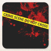 Scènetape politie misdaad kartonnen onderzetters (Voorkant)