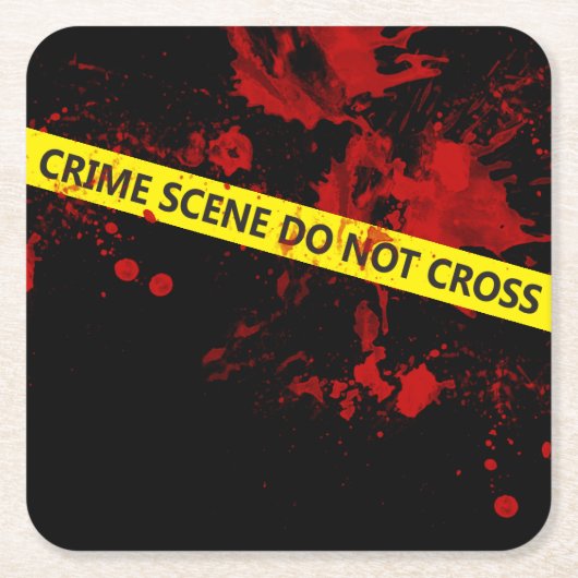 Scènetape politie misdaad kartonnen onderzetters (Voorkant)