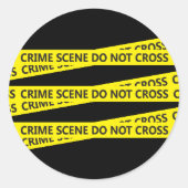 Scènetape politie misdaad ronde sticker (Voorkant)