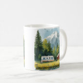 Scenic Caravan Camping Illustration Mug Koffiemok (Voorkant rechts)