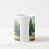 Scenic Caravan Camping Illustration Mug Koffiemok (Center)