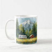 Scenic Caravan Camping Illustration Mug Koffiemok (Links)