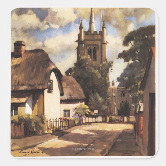 Scenic Country View British Railways Poster Vierkante Sticker (Voorkant)