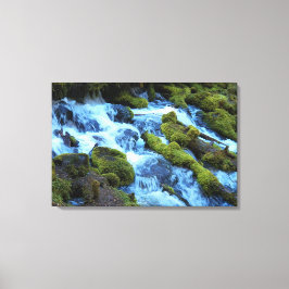 Scenic Forest Waterfall Landscape Canvas Afdruk