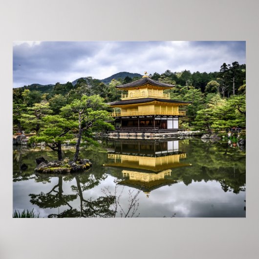 Scenic Golden Pavilion Japanese Garden Poster (Voorkant)