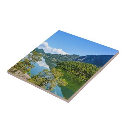 Scenic Lake Mountain Reflection Tegeltje (Zijkant)