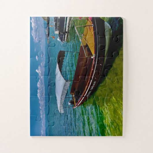 Scenic Lake Taxi Boat | Tropical Waters Legpuzzel (Verticaal)