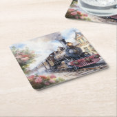 Scenic Landscape a Victorian Train Kartonnen Onderzetters (Schuin)