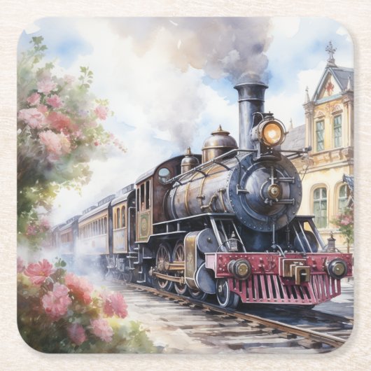 Scenic Landscape a Victorian Train Kartonnen Onderzetters (Voorkant)