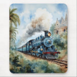 Scenic Landscape a Victorian Train Muismat<br><div class="desc">A lovely mountain landscape with a Victorian train and a castle in background</div>
