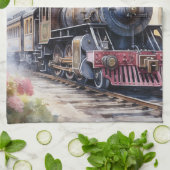 Scenic Landscape a Victorian Train Theedoek (Gevouwen)
