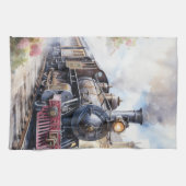 Scenic Landscape a Victorian Train Theedoek (Horizontaal)