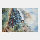 Scenic Landscape a Victorian Train Theedoek (Horizontaal)