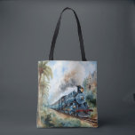 Scenic Landscape a Victorian Train Tote Bag<br><div class="desc">A lovely mountain landscape with a Victorian train and a castle in background</div>