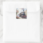 Scenic Landscape a Victorian Train Vierkante Sticker (Tas)