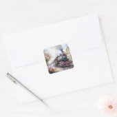 Scenic Landscape a Victorian Train Vierkante Sticker (Envelop)