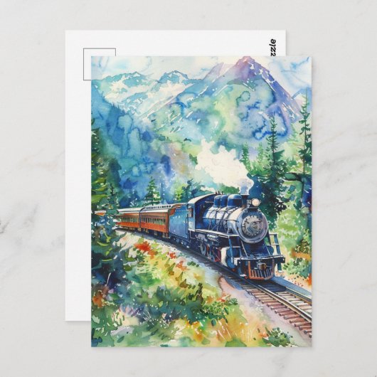 Scenic Landscape with Train Briefkaart (Voorkant / Achterkant)