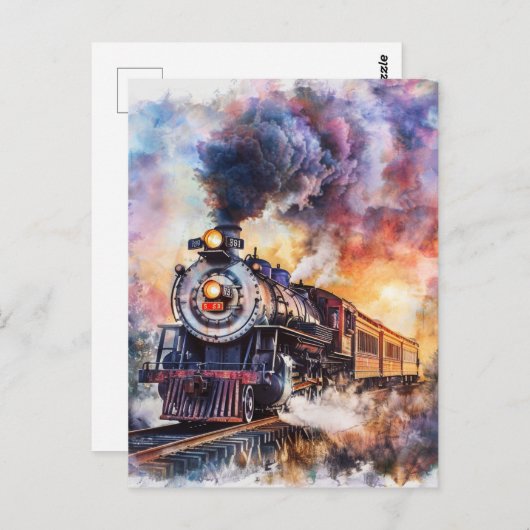 Scenic Landscape with Train Briefkaart (Voorkant / Achterkant)