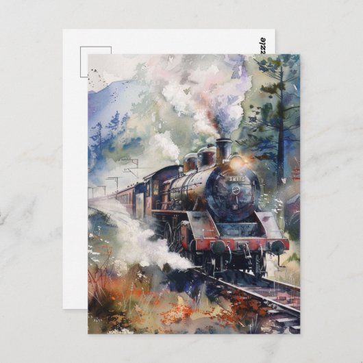 Scenic Landscape with Train Briefkaart (Voorkant / Achterkant)