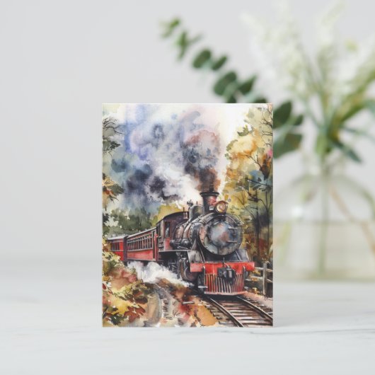 Scenic Landscape with Train Briefkaart (Staand voorkant)