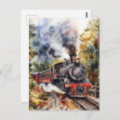 Scenic Landscape with Train Briefkaart (Voorkant / Achterkant)