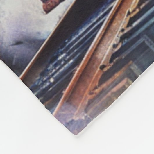 Scenic Landscape with Train Fleece Deken (Hoek)