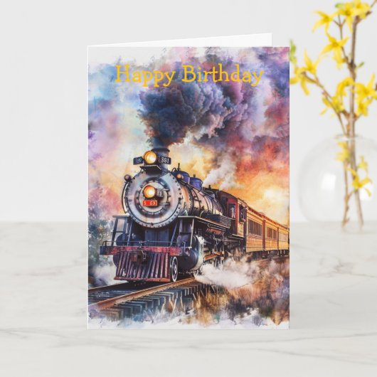 Scenic Landscape with Train Kaart (Gele Bloem)